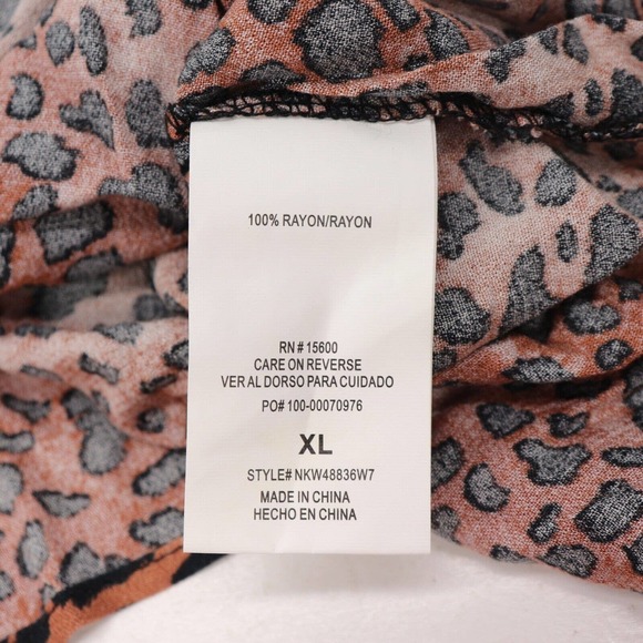 Rewind Shirt Womens XL Long Sleeve Boho Peasant Shirt Top Animal Print NWT - Picture 5 of 11